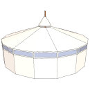 TORTUGA Super-Groß-Jurte 810 / 209 cm, TC280, naturell, TK, mit 3 Tüllfenster, 7+2, ohne Mittelstangen