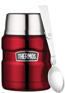 Thermos Essensbehälter King mit Löffel - 0,47 L rot