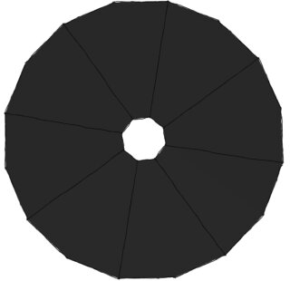 TORTUGA Schlaufenjurte-Großjurtendach, 810 cm, mit Traufkante, Polyester schwarz