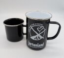 Jurtenland Emaille-Tasse Becher Zelte mit Feuer im...