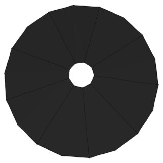 TORTUGA Giga-Großjurtendach, 920 cm, mit Traufkante, KD 38 schwarz
