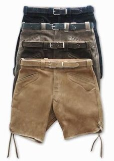 Sport-Bermuda, Spaltleder, Damen 40 braun
